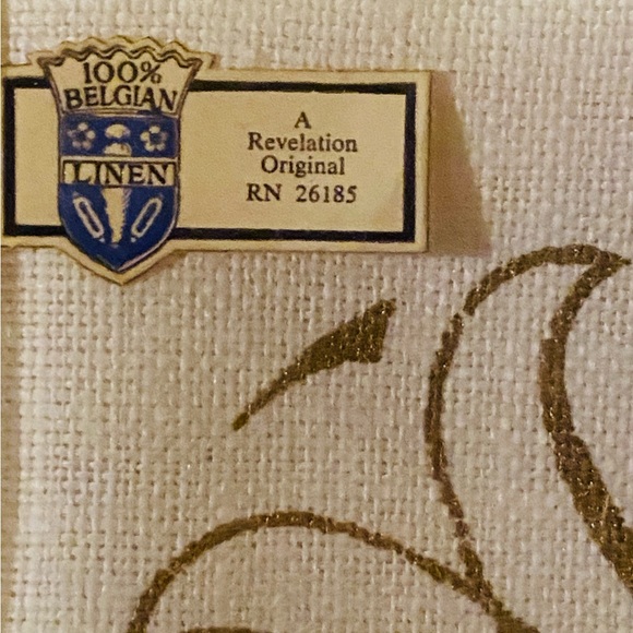 Revelation “M” Boxed Belgian Linen Cocktail 6 pc set, vintage - Picture 2 of 3